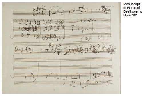 Manuscript of Finale of Beethoven's Opus 131