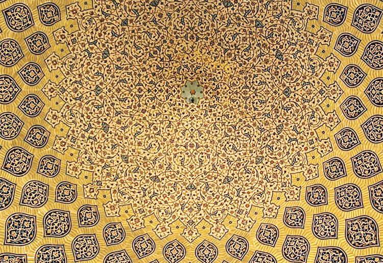 Ceiling of the Sheikh-Lotf-Allah mosque in Isfahan, Iran, 2008. Photo by Phillip Maiwald