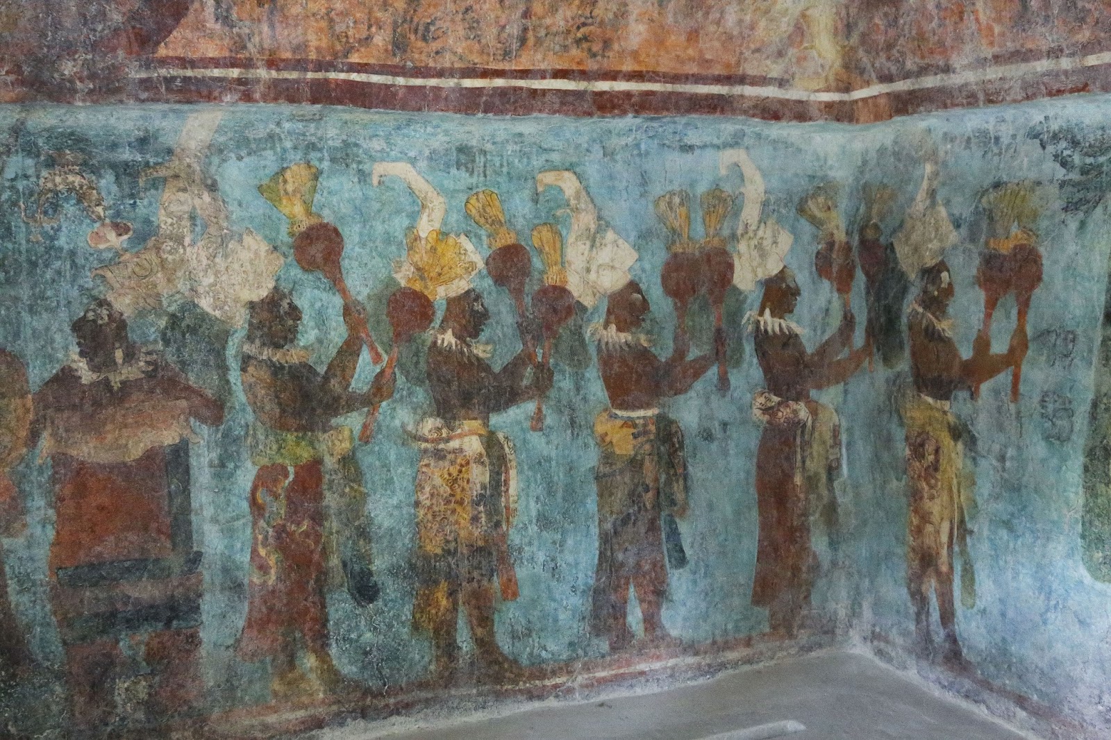 Mayan Mural, Bonampak. Photograph by the Author