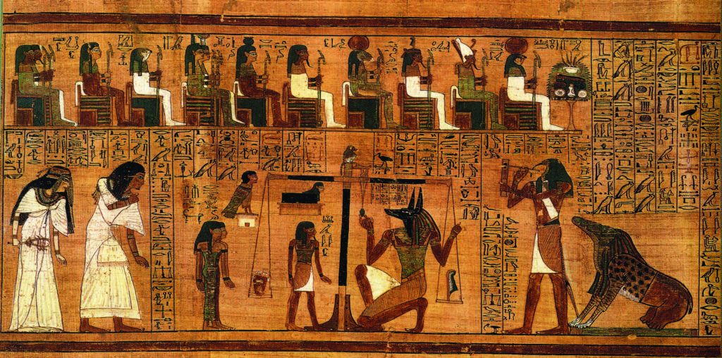 The Weighing of the Heart from the Book of the Dead of Ani. c. 1300 B.C. British Museum