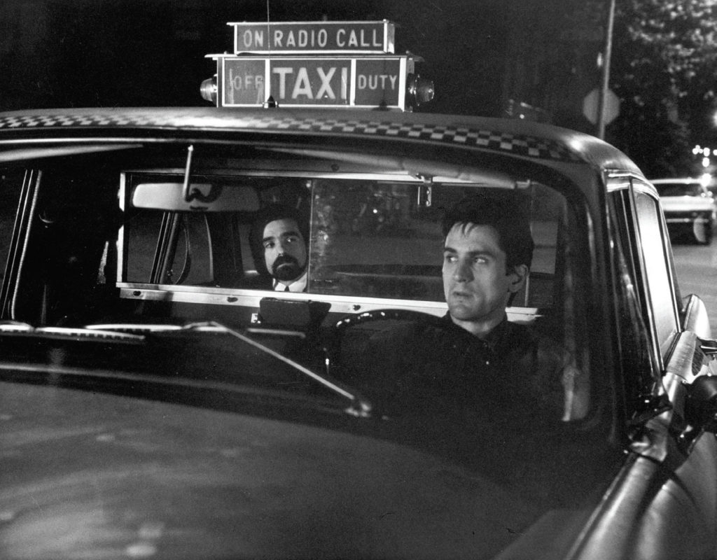 Martin Scorsese (l.) and Robert De Niro (r.) in Taxi Driver. Martin Scorsese Collection, NY